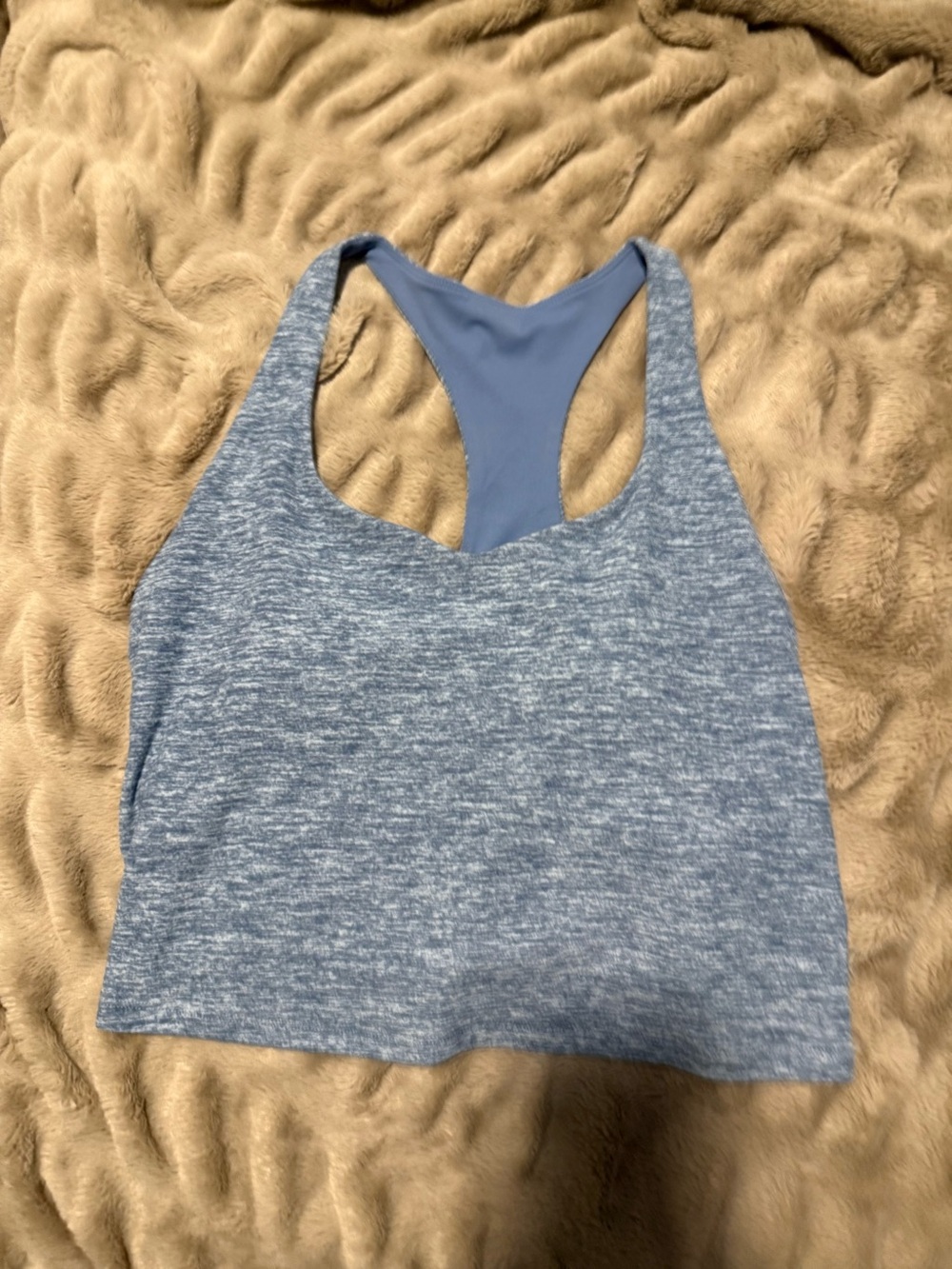 Fabletics Blue Racerback Workout Crop Tank Top – Size XL
